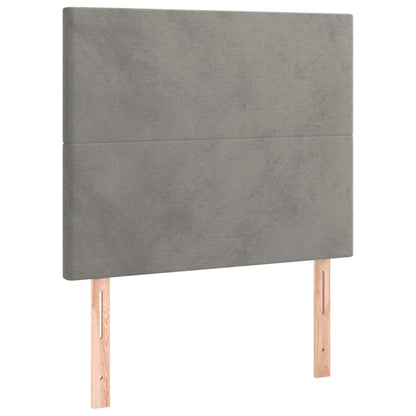 Boxspring Met Matras Fluweel Lichtgrijs 90 x 200 cm Effen ontwerp