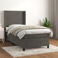 Boxspring met matras fluweel donkergrijs 100x200 cm
