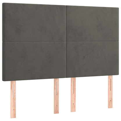 Boxspring Met Matras Fluweel Donkergrijs 140 x 190 cm Effen ontwerp