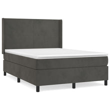 Boxspring Met Matras Fluweel Donkergrijs 140 x 200 cm Effen ontwerp