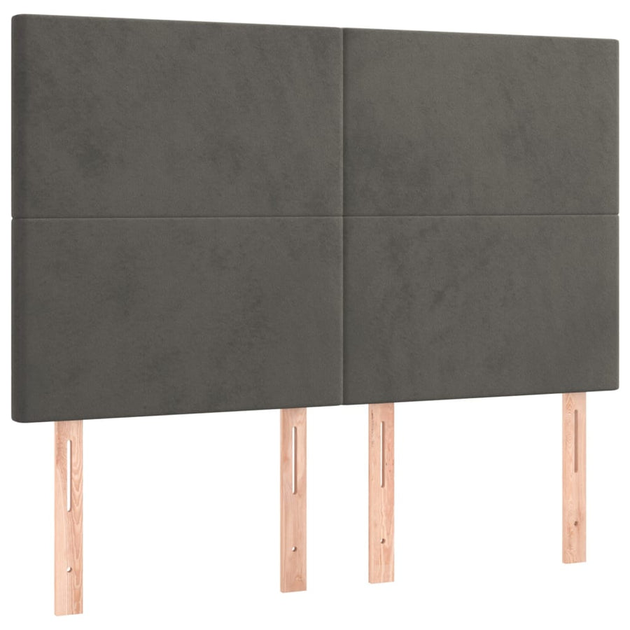 Boxspring Met Matras Fluweel Donkergrijs 140 x 200 cm Effen ontwerp