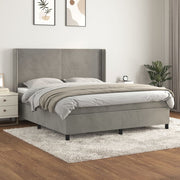 Boxspring 160x200 cm fluweel lichtgrijs