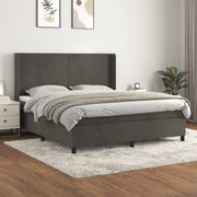 Boxspring 160x200 cm fluweel donkergrijs