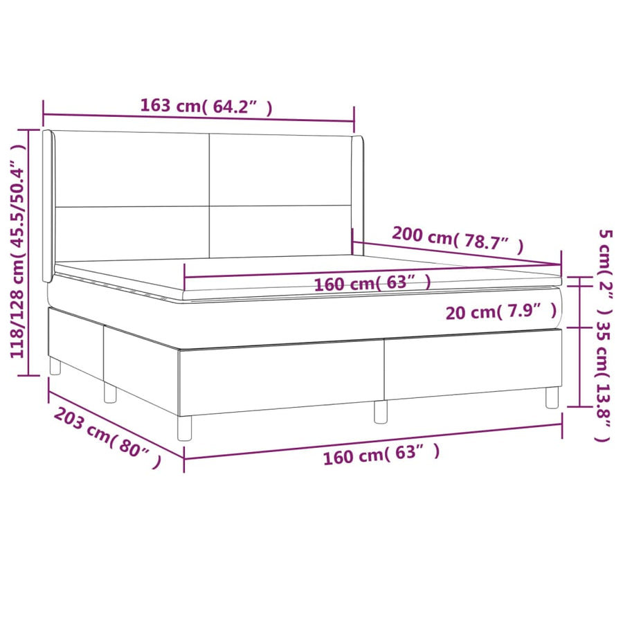 Boxspring Met Matras Fluweel 160 x 200 cm