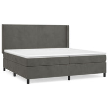 Boxspring Met Matras Fluweel Donkergrijs 200 x 200 cm Effen ontwerp