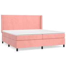 Boxspring Met Matras Fluweel Roze 200 x 200 cm Effen ontwerp