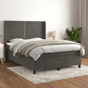 Boxspring 140x200 cm fluweel donkergrijs