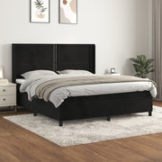 Boxspring met matras 160x200 cm zwart fluweel
