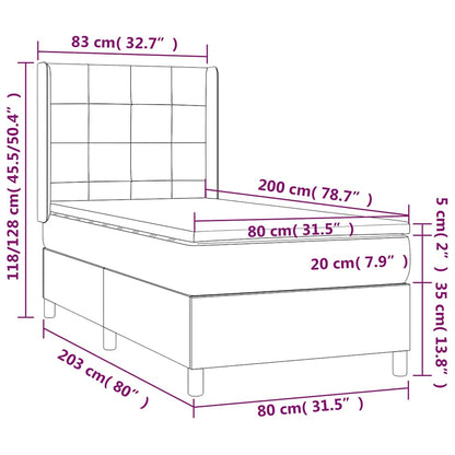 Boxspring Met Matras Fluweel 80 x 200 cm