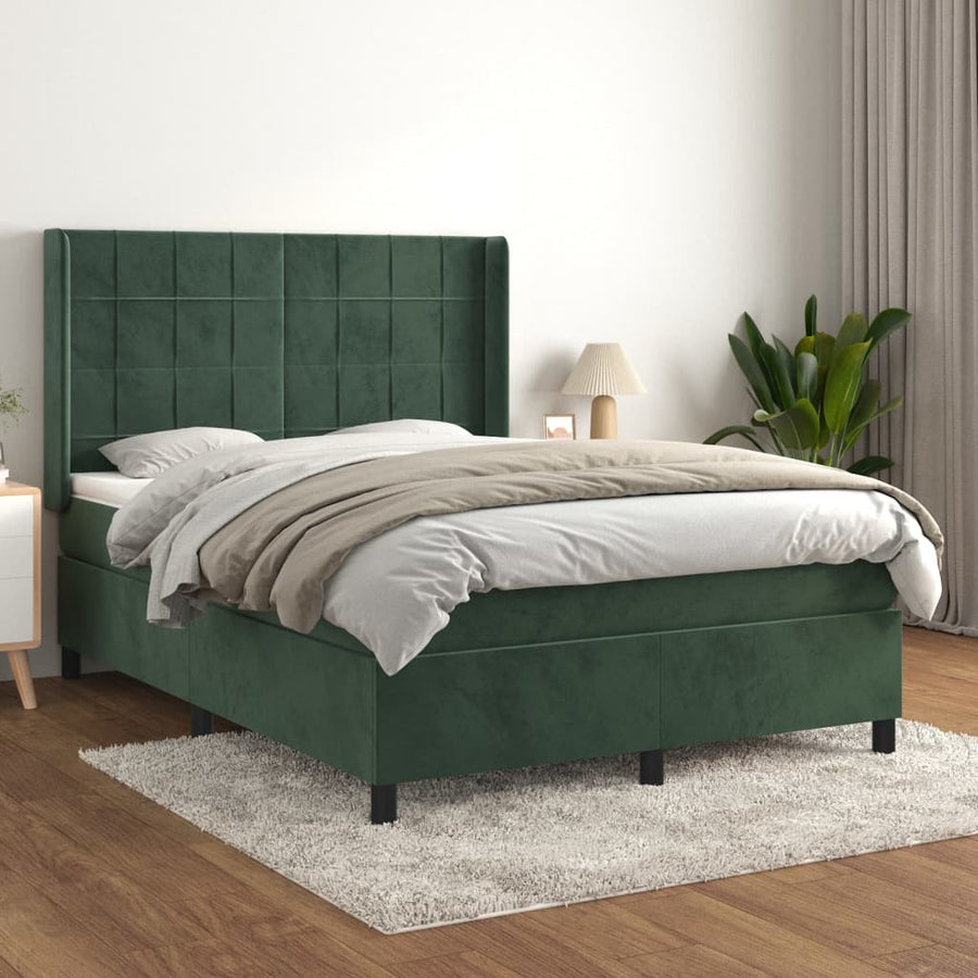 Boxspring Met Matras Fluweel 140 x 190 cm