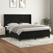 Boxspring met matras 160x200 cm zwart fluweel