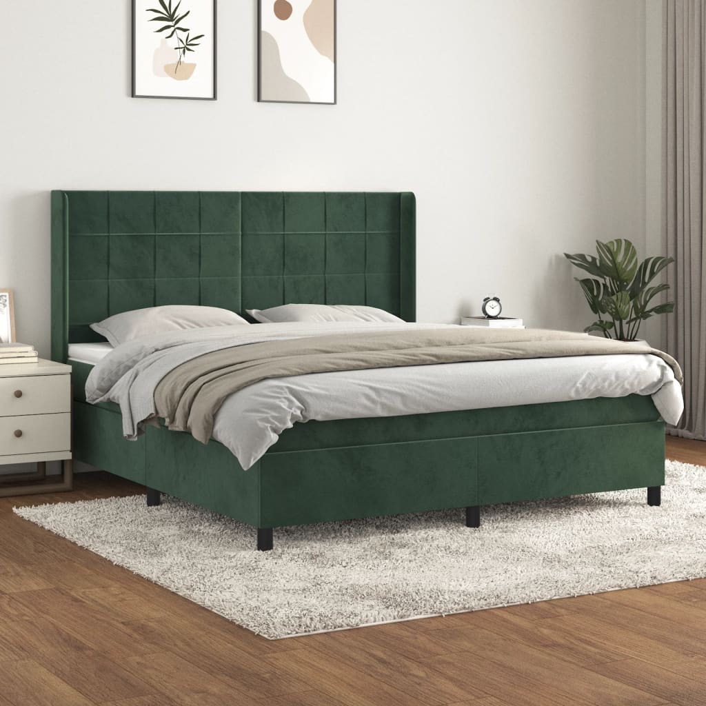 Boxspring Met Matras Fluweel 160 x 200 cm
