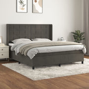 Boxspring 180x200 cm fluweel donkergrijs