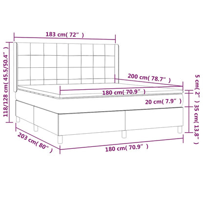 Boxspring met matras fluweel donkerblauw 180x200 cm