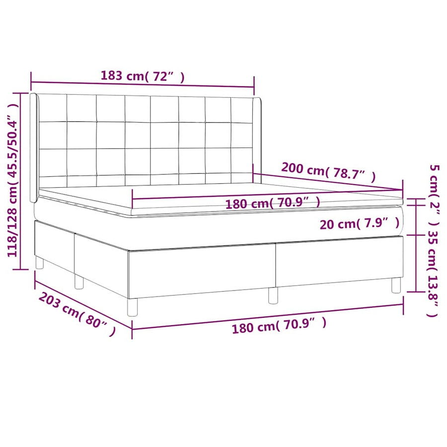 Boxspring met matras fluweel donkerblauw 180x200 cm