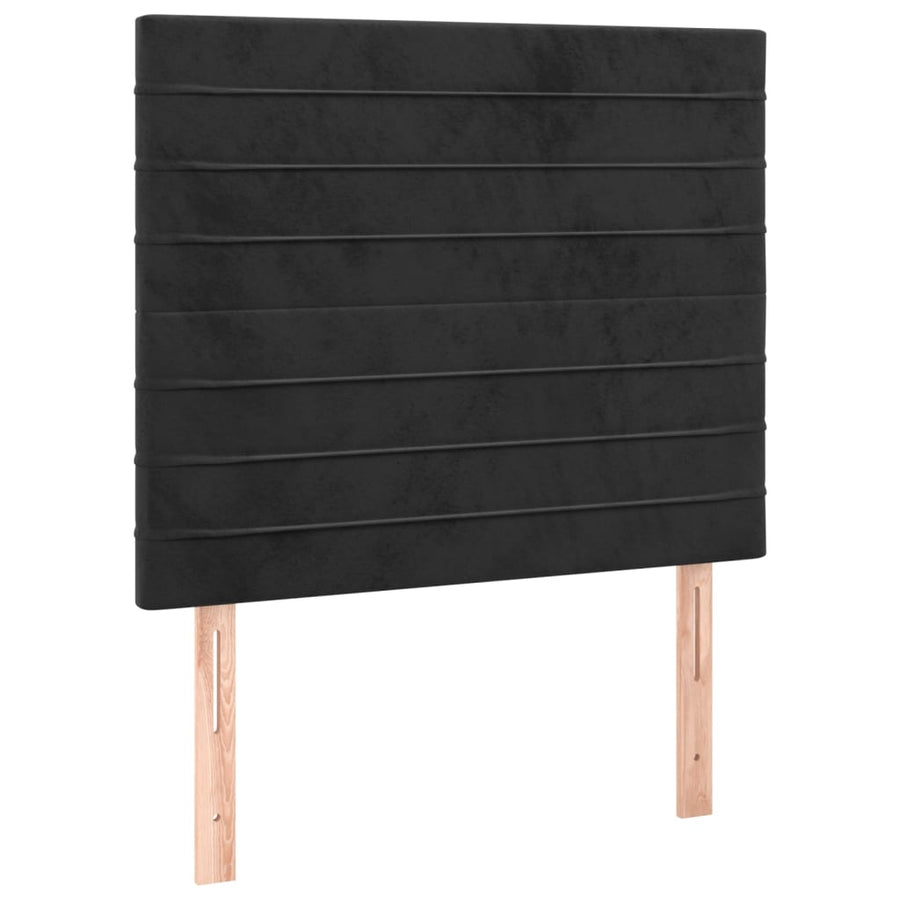 Boxspring Met Matras Fluweel Zwart 100 x 200 cm Horizontale strepen