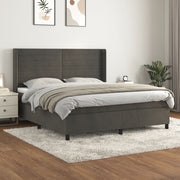 Boxspring 160x200 cm fluweel donkergrijs