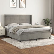 Boxspring 180x200 cm lichtgrijs pocketvering