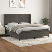 Boxspring 180x200 cm donkergrijs fluweel