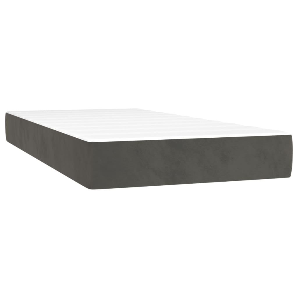 Boxspring Met Matras Fluweel Donkergrijs 200 x 200 cm Verticale strepen