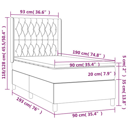 Boxspring Met Matras Fluweel Roze 90 x 190 cm Getuft ontwerp