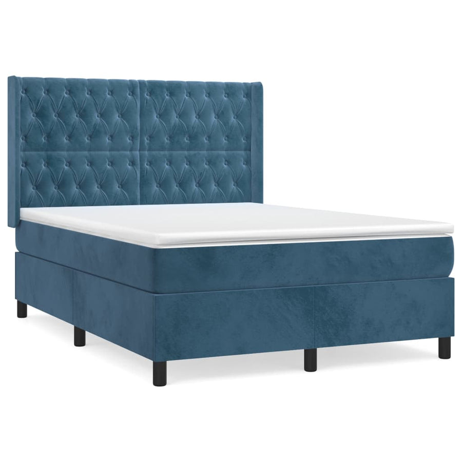Boxspring Met Matras Fluweel 140 x 190 cm