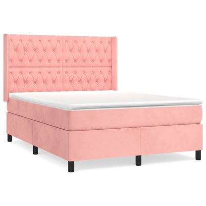 Boxspring Met Matras Fluweel Roze 140 x 190 cm Getuft ontwerp