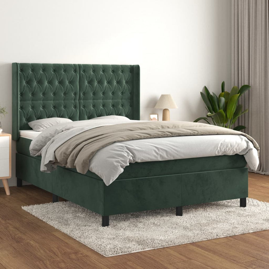 Boxspring Met Matras Fluweel 140 x 200 cm