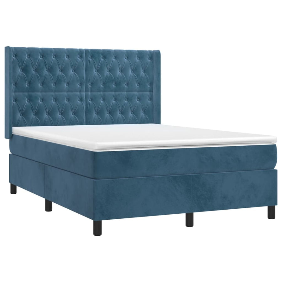 Boxspring Met Matras Fluweel 140 x 200 cm