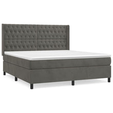 Boxspring Met Matras Fluweel Donkergrijs 180 x 200 cm Getuft ontwerp