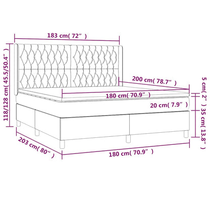 Boxspring met matras fluweel donkerblauw 180x200 cm