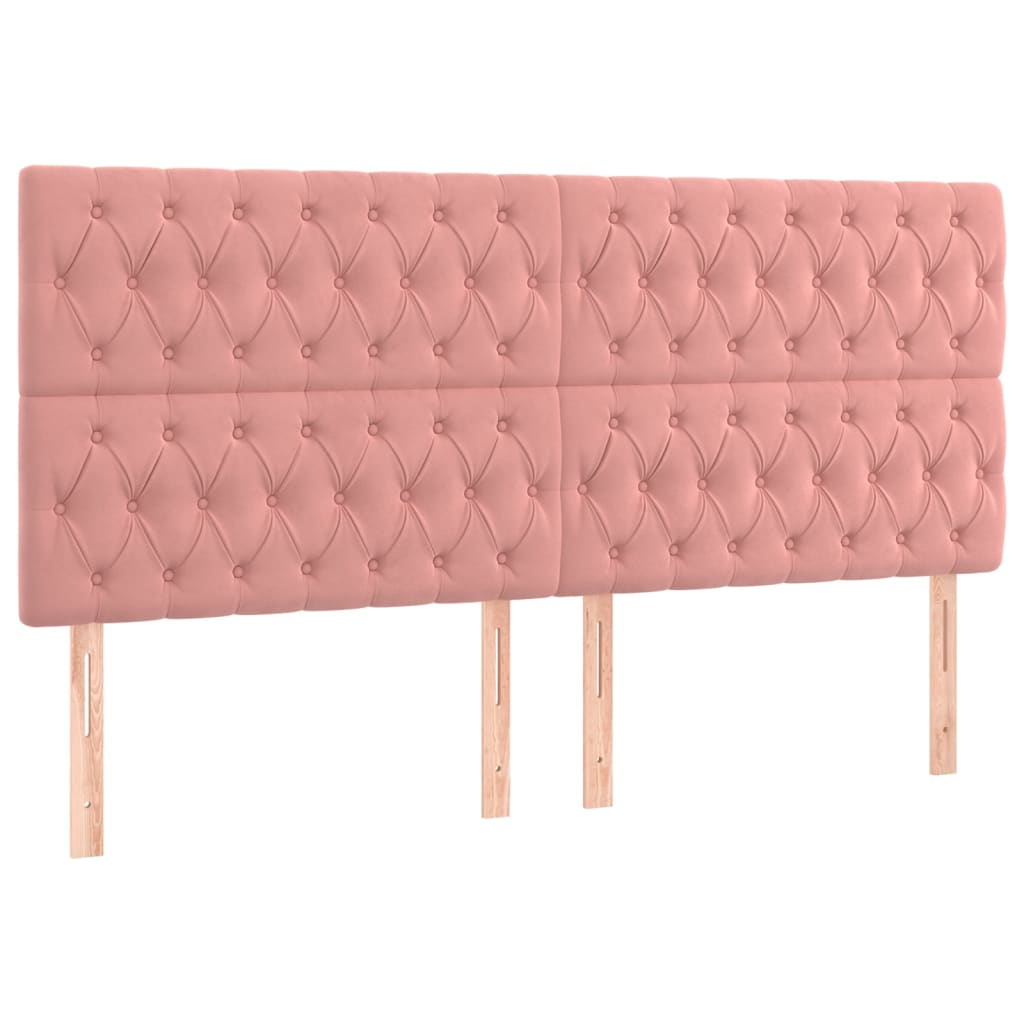 Boxspring Met Matras Fluweel Roze 200 x 200 cm Getuft ontwerp