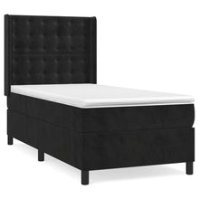 Boxspring Met Matras Fluweel Zwart 80 x 200 cm Knopen
