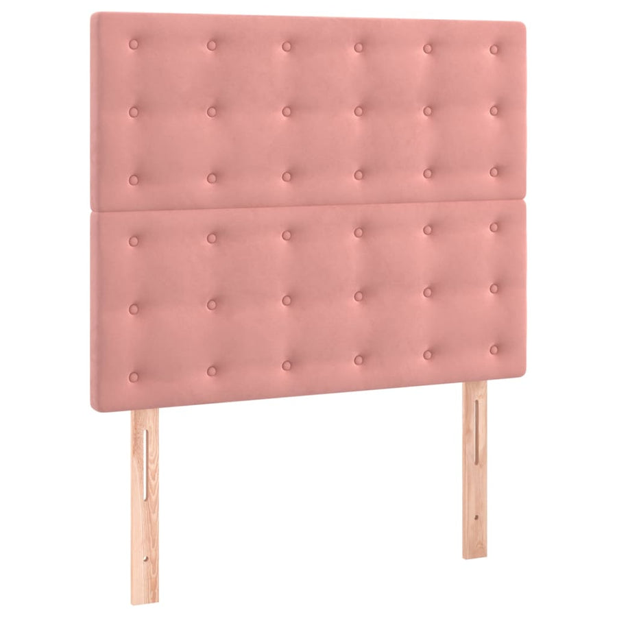 Boxspring Met Matras Fluweel Roze 80 x 200 cm Knopen