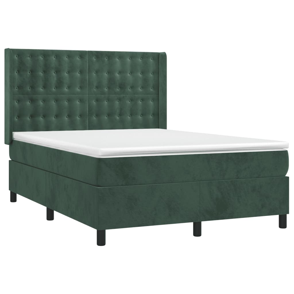 Boxspring Met Matras Fluweel 140 x 190 cm