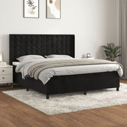 Boxspring met matras 160x200 cm zwart fluweel