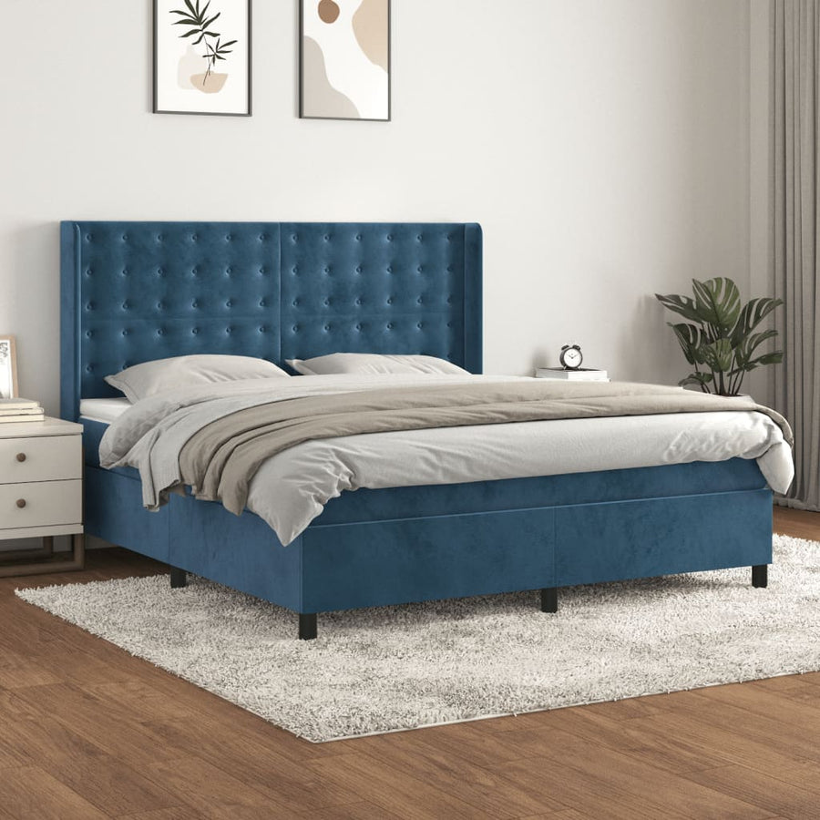 Boxspring Met Matras Fluweel 160 x 200 cm