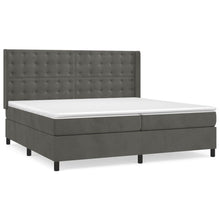 Boxspring Met Matras Fluweel Donkergrijs 200 x 200 cm Knopen