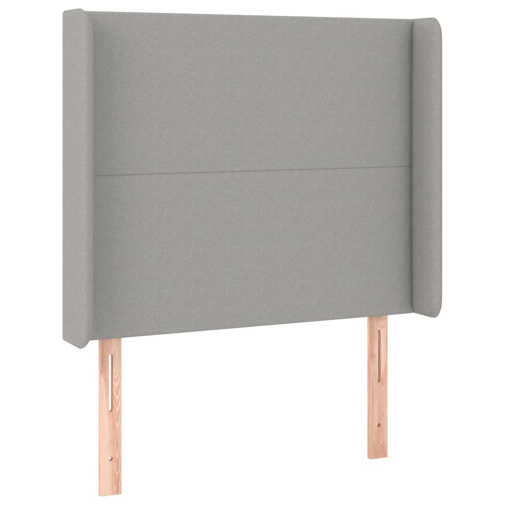 Boxspring met matras en LED stof lichtgrijs 80x200 cm 80 x 200 cm Lichtgrijs