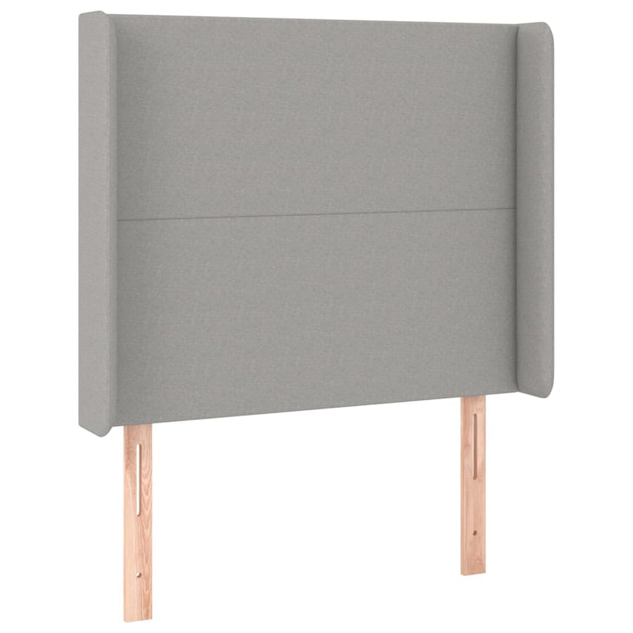 Boxspring met matras en LED stof lichtgrijs 80x200 cm 80 x 200 cm Lichtgrijs