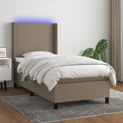 Boxspring 80x200 cm taupe met matras en LED