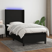 Boxspring met matras en LED 90x190 cm zwart