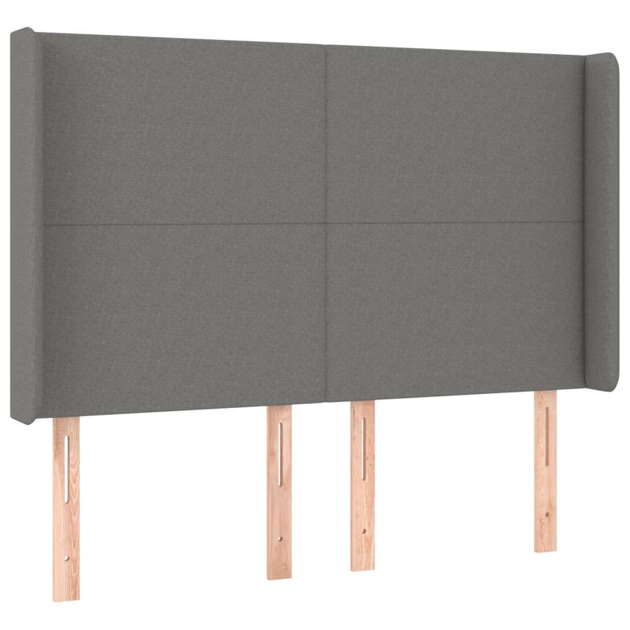 Boxspring Met Matras En Led Stof Donkergrijs 140 x 200 cm Effen ontwerp
