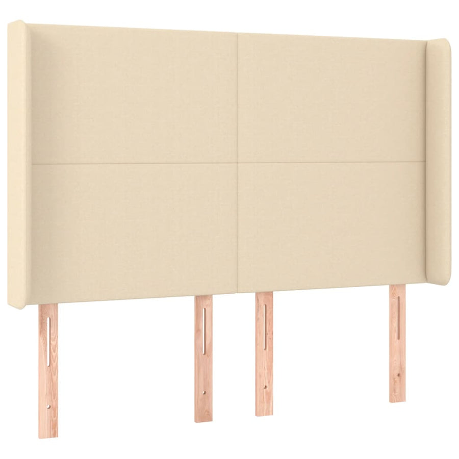 Boxspring met matras en LED stof crèmekleurig 140x200 cm 140 x 200 cm Crème