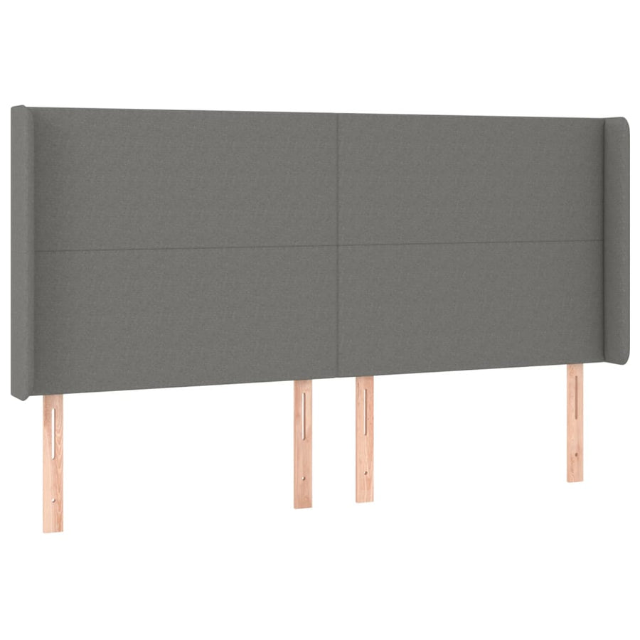 Boxspring Met Matras En Led Stof Donkergrijs 160 x 200 cm Effen ontwerp