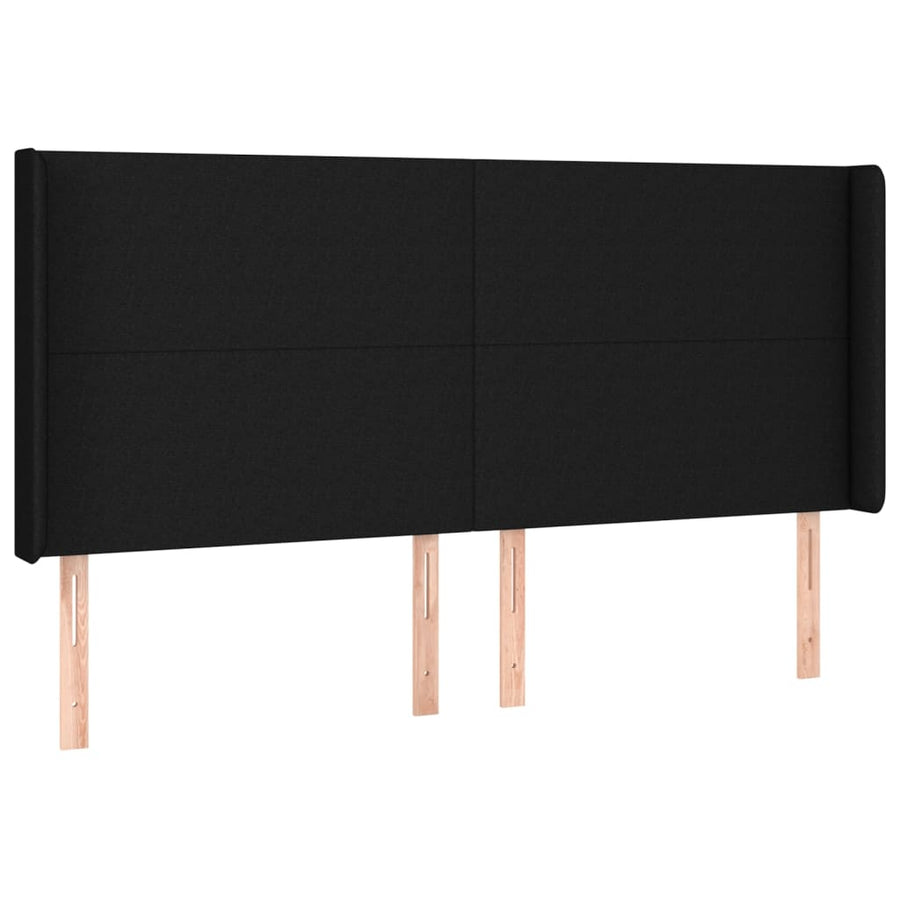 Boxspring Met Matras En Led Stof Zwart 160 x 200 cm Effen ontwerp