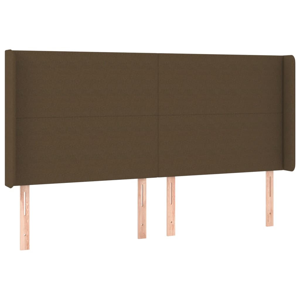 Boxspring Met Matras En Led Stof Donkerbruin 180 x 200 cm Effen ontwerp