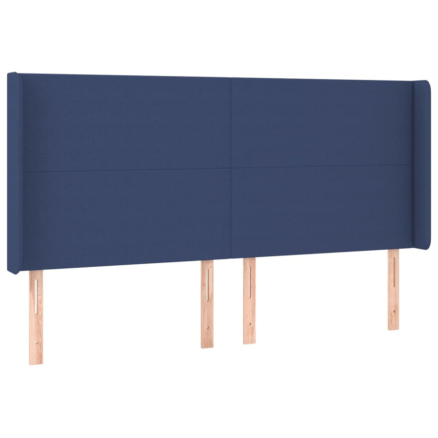 Boxspring Met Matras En Led Stof Blauw 180 x 200 cm Effen ontwerp