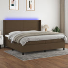 Boxspring met matras en LED 200x200 cm donkerbruin