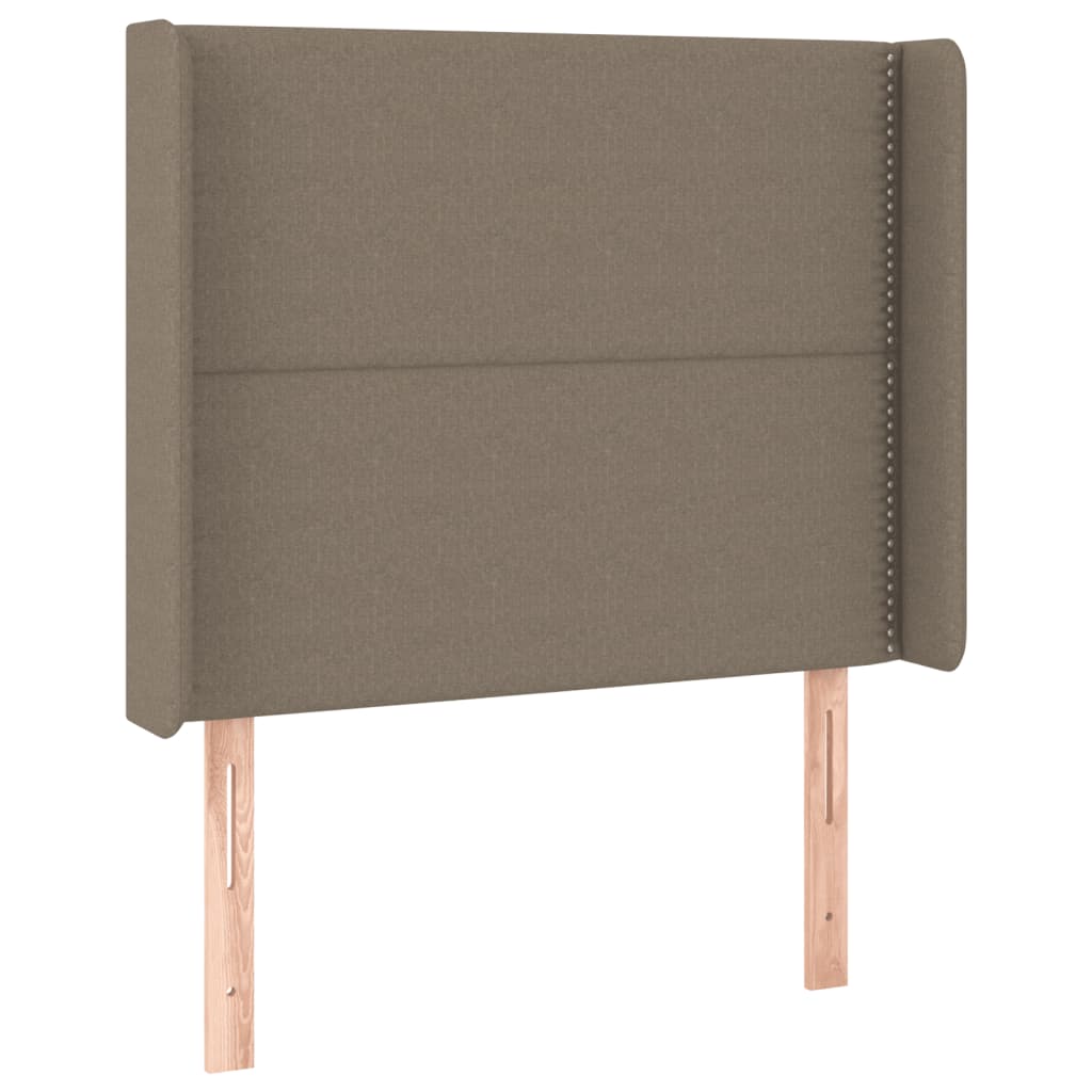 Boxspring met matras en LED stof taupe 90x190 cm 90 x 190 cm Effen met spijkers